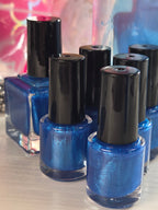 Ioniwave- Electric Blue Diamond Shimmer Nail Polish Metallic Indie Lacquer 15ml Handmade- Liquid Krystal Co