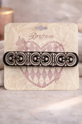 Brighton Vintage Silver Scroll Hair Barrette on Original Card Ornate Filigree Design