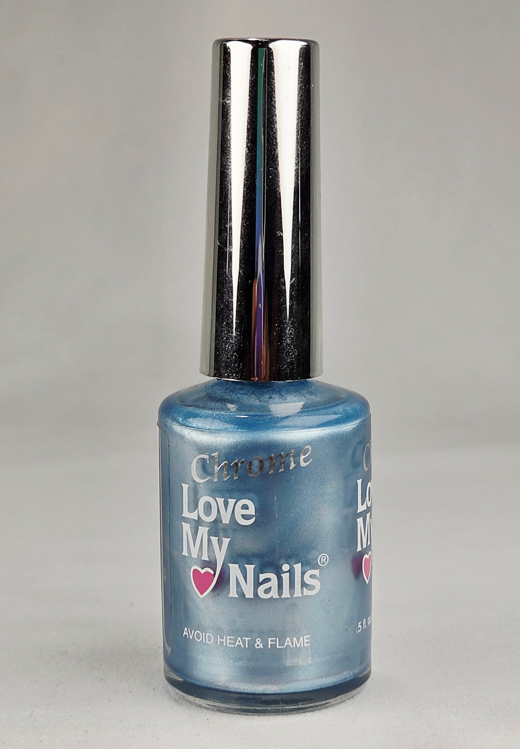 Love My Nails Chrome Heavenly 1553 Vintage Blue Chrome Nail Polish Pearl Shimmer Collectible