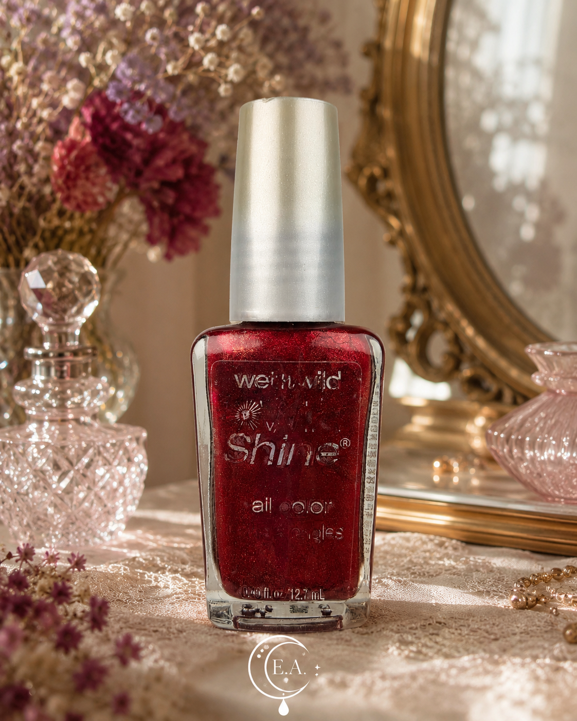 Wet n Wild Wild Shine Burgundy Frost Nail Polish 90s Vintage Burgundy Shimmer Collectible 