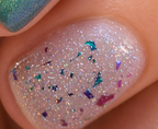 Aetherdust – Silver Holographic Nail Polish with Multichrome Chameleon Flakes | Sheer Buildable Indie Lacquer - Liquid Krystal Co