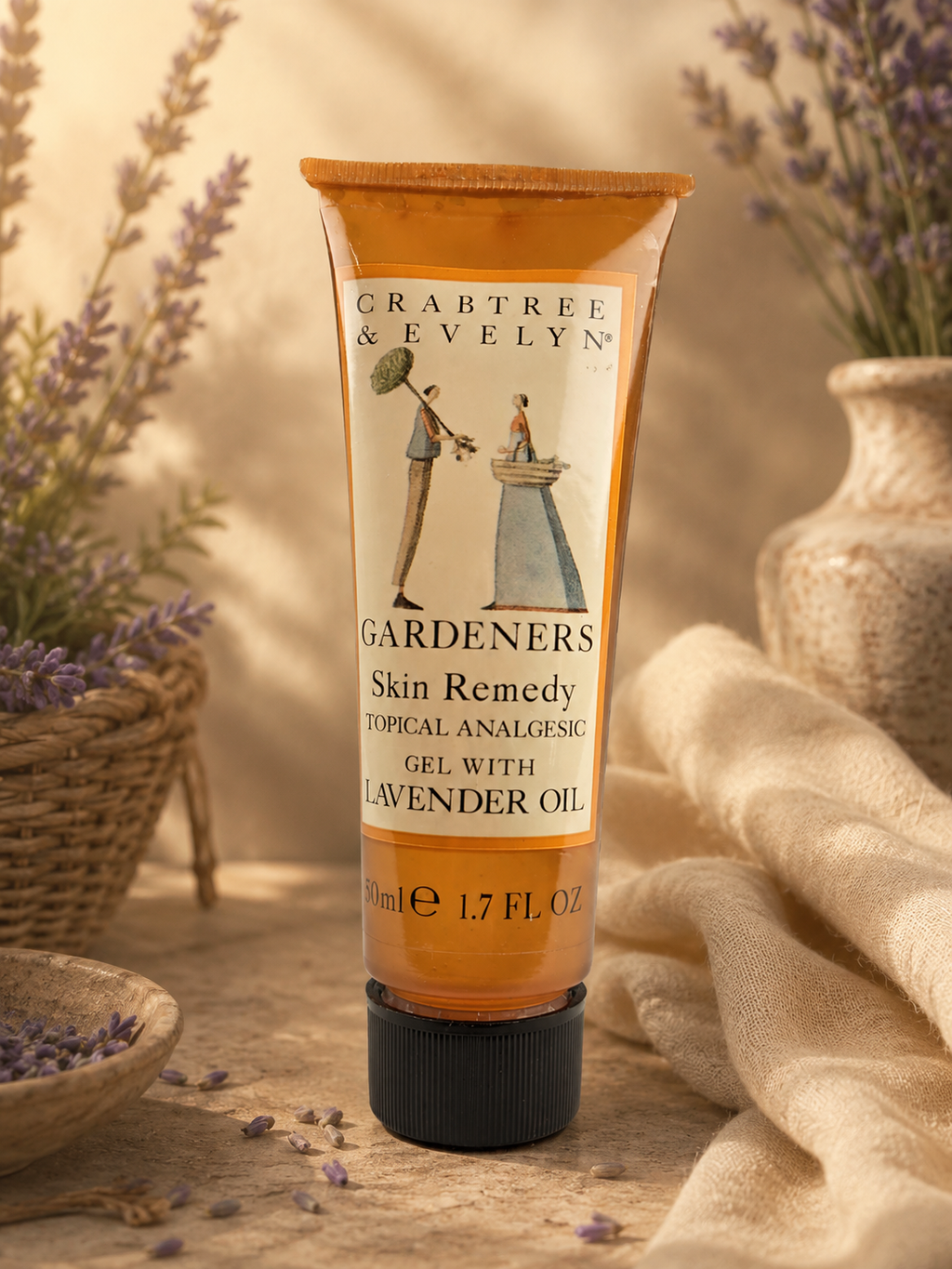 Crabtree & Evelyn Vintage Gardeners Skin Remedy Gel with Lavender Oil 1.7 oz / 50 ml – Hand Care Treatment Collectible