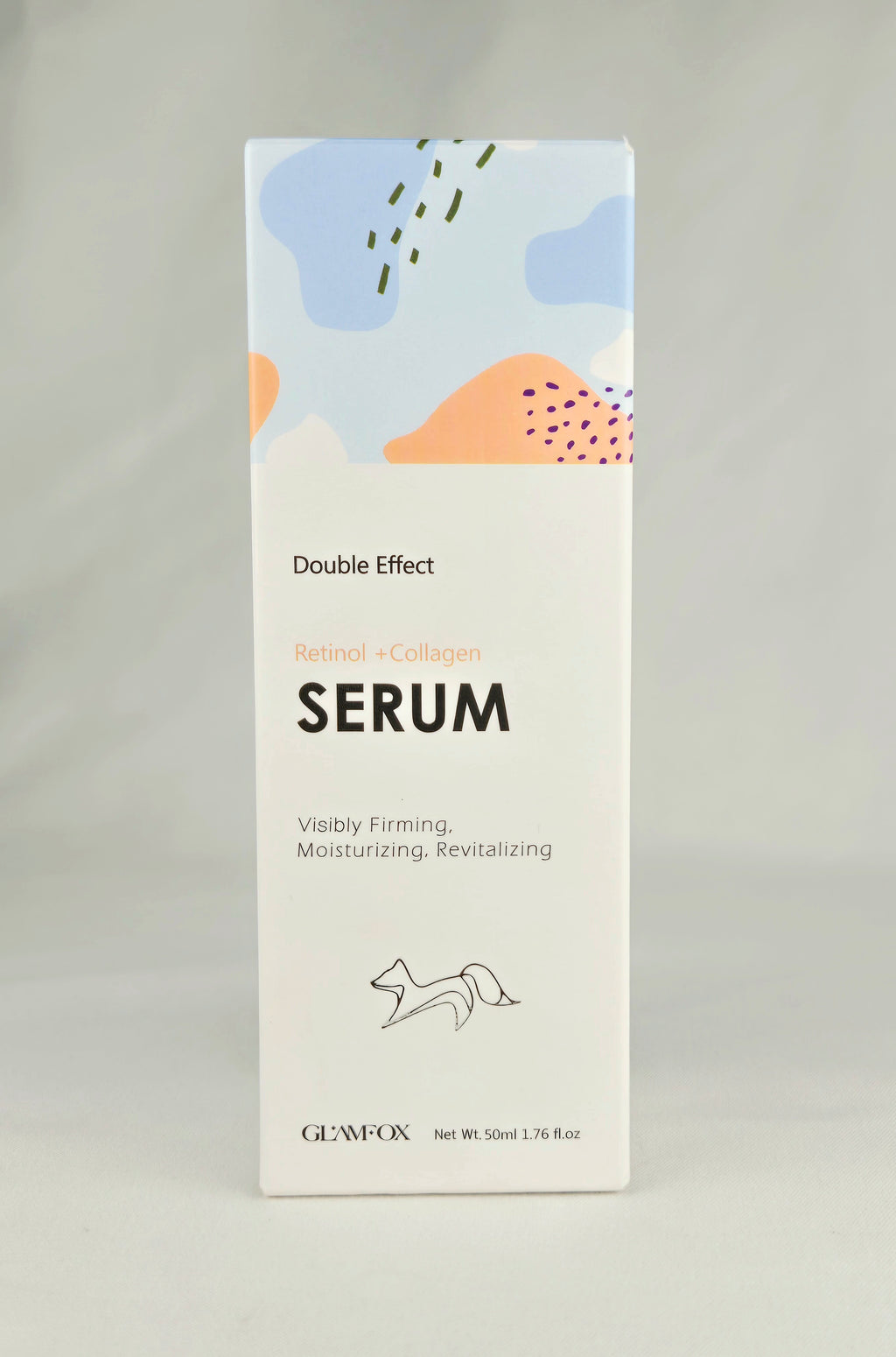 GLAMFOX Double Effect Retinol + Collagen Serum 50ml Anti-Aging Firming Moisturizing Skincare
