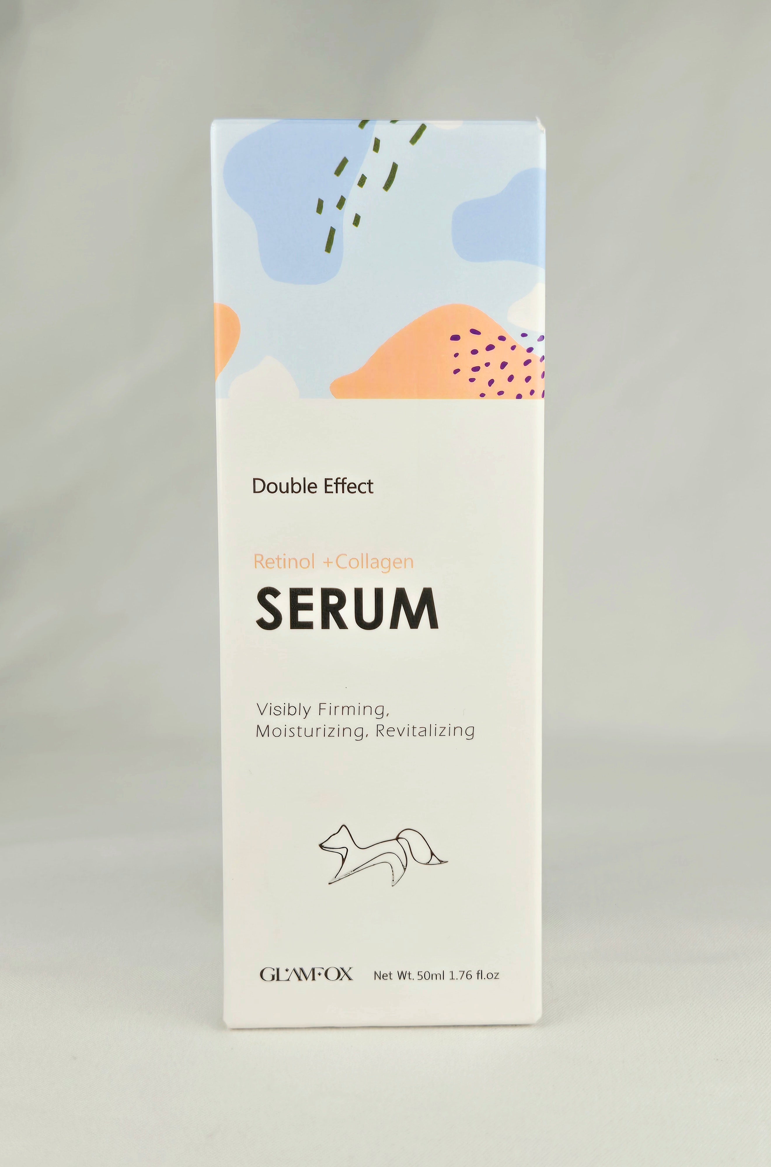 GLAMFOX Double Effect Retinol + Collagen Serum 50ml Anti-Aging Firming Moisturizing Skincare