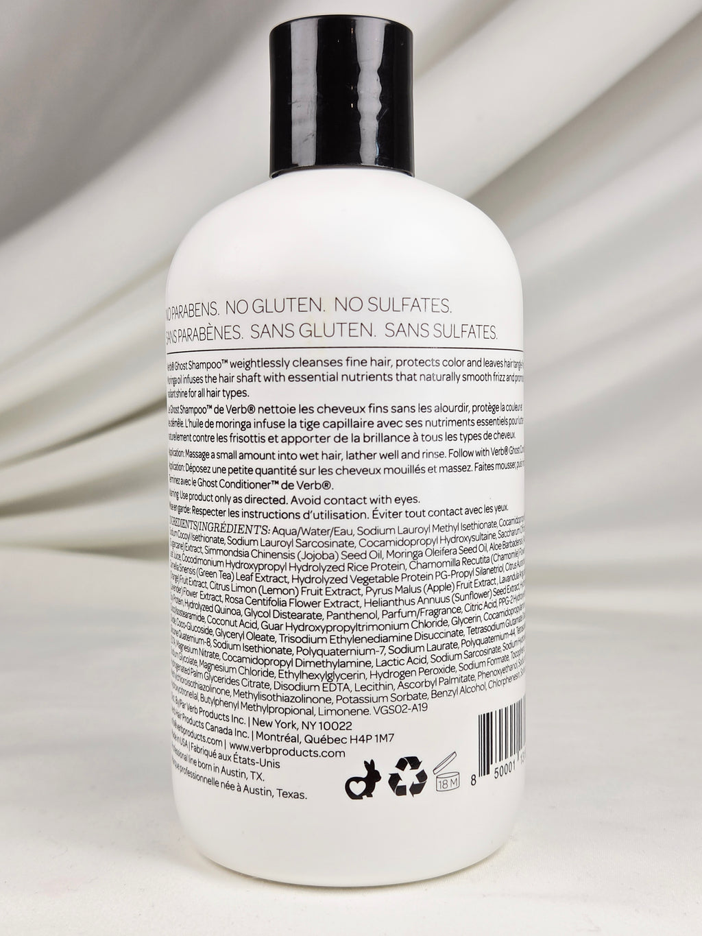 VERB Ghost Shampoo 12 oz 355 mL Weightless Color Safe Cleanser for Fine Hair