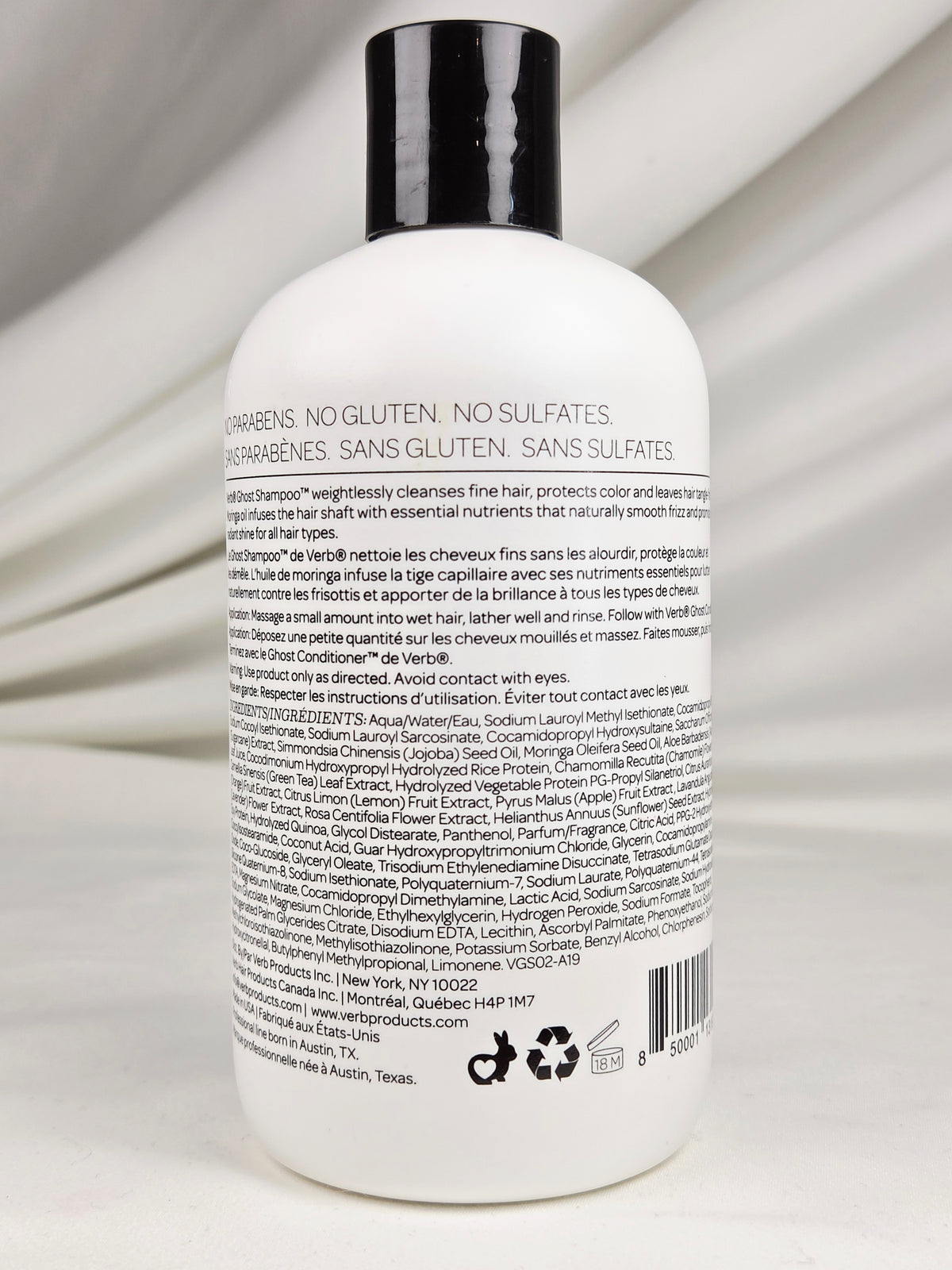 VERB Ghost Shampoo 12 oz 355 mL Weightless Color Safe Cleanser for Fine Hair