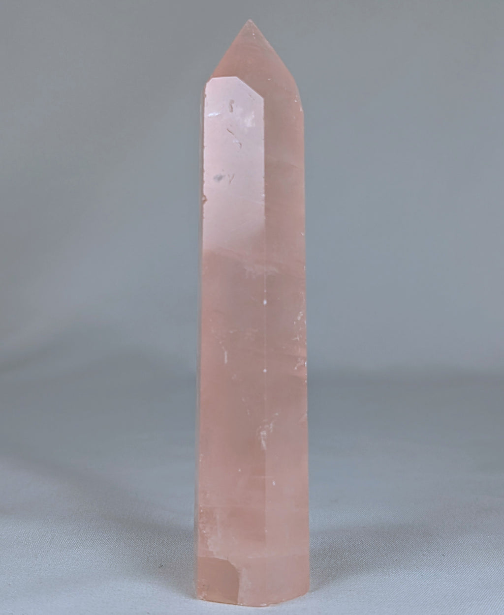 Rose Quartz Crystal Tower Point Generator 4.5 Inch Pink Healing Stone