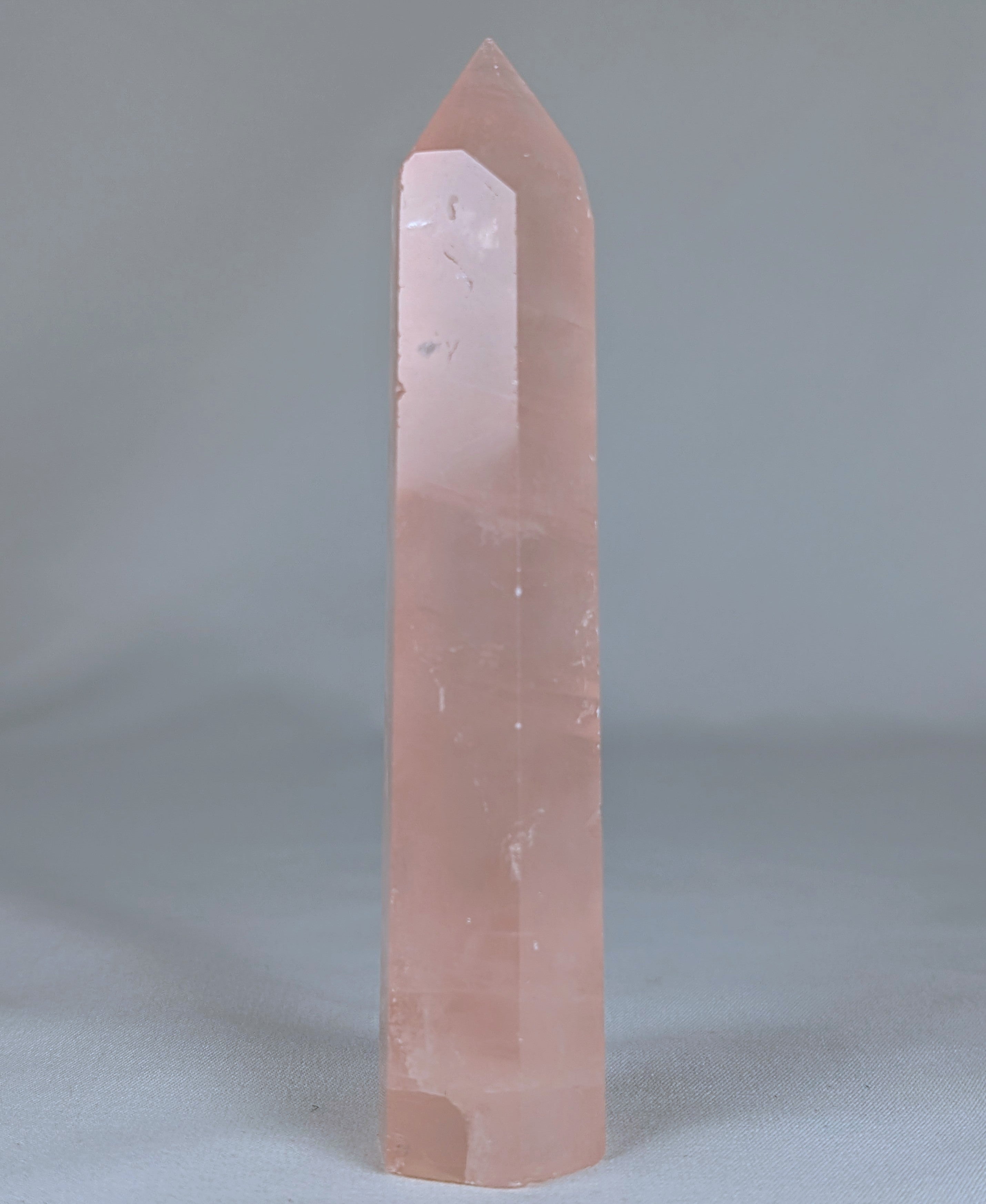 Rose Quartz Crystal Tower Point Generator 4.5 Inch Pink Healing Stone