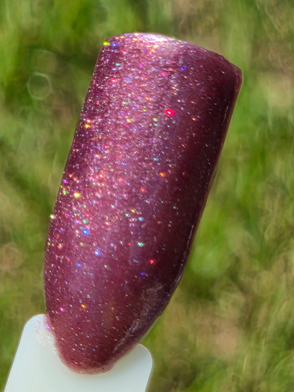 Liquid Krystal Co. Orchid Glitch| One-of-a-Kind Prototype Nail Lacquer | Dusty Orchid Holographic Shimmer | Handmade Indie Nail Polish