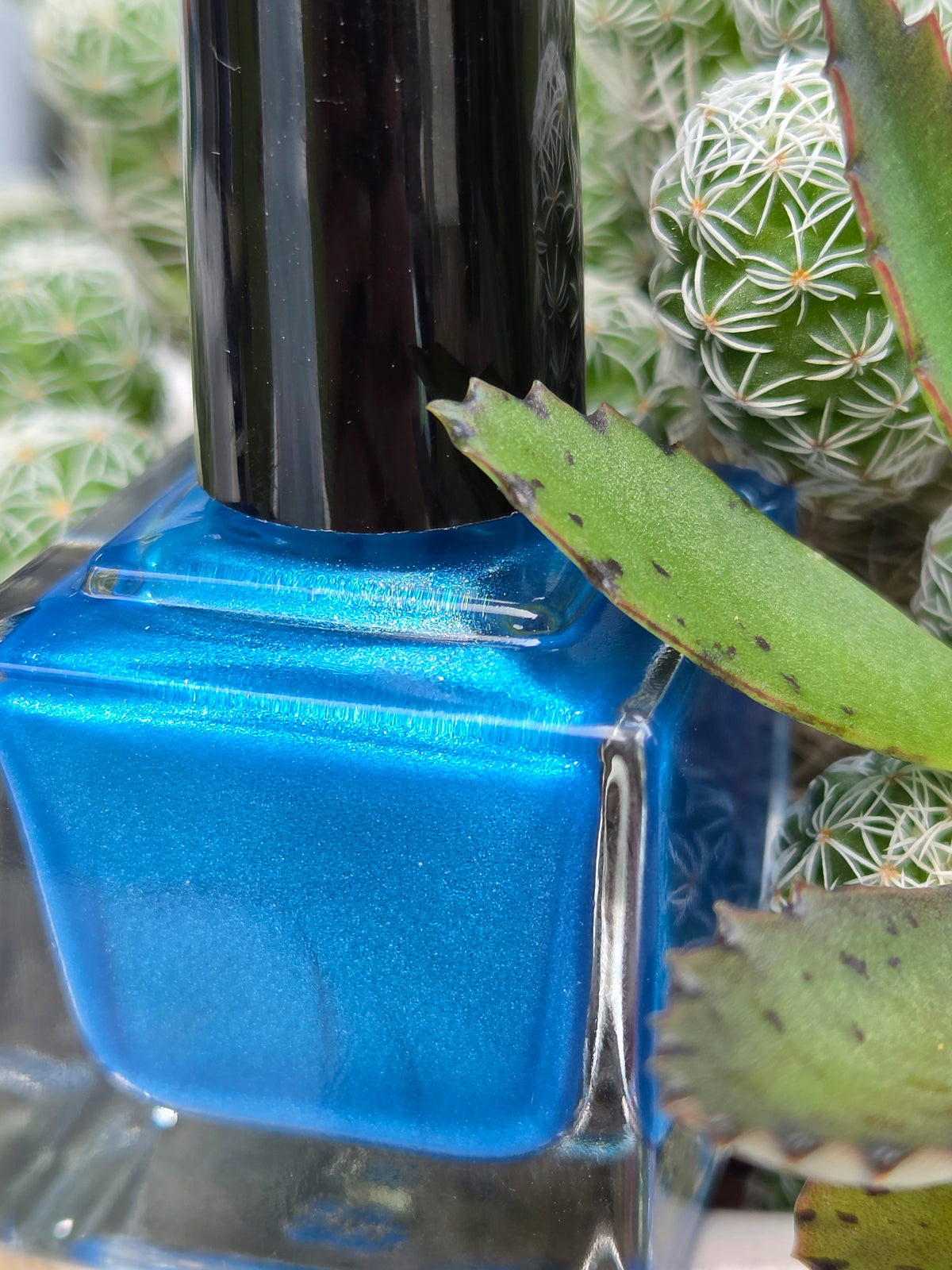Ioniwave- Electric Blue Diamond Shimmer Nail Polish Metallic Indie Lacquer 15ml Handmade- Liquid Krystal Co