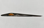 Gold & Silver-Tone Mount Fuji Hair Stick with Hanko Tag | Vintage Japanese Adornment (4”)