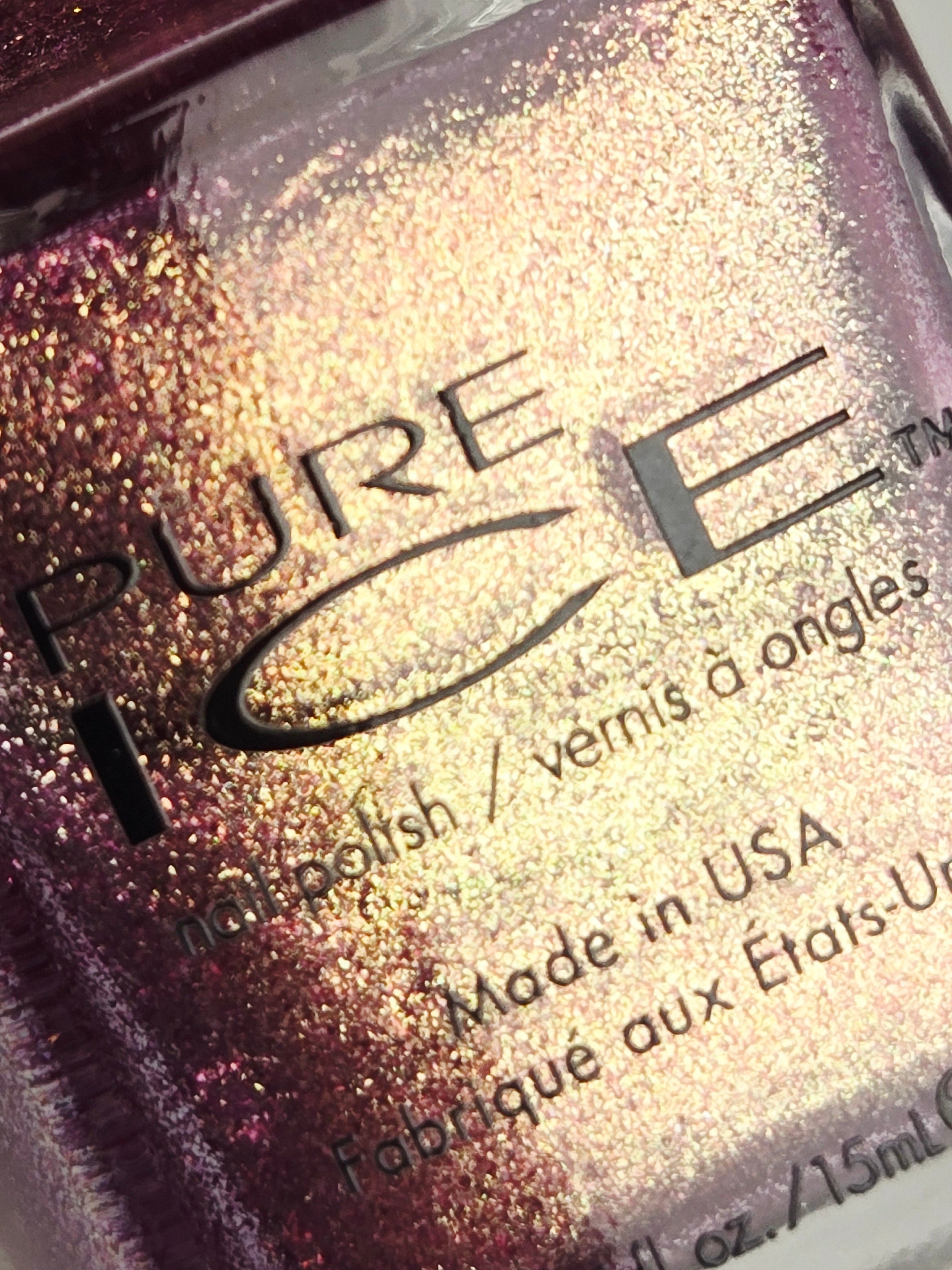 Pure Ice “Day to Night” Nail Polish – Shimmering Pink Base w/ Rose Gold & Purple Duochrome Nail Lacquer- Y2K Discontinued