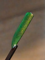 Ectophoria- Neon Radioactive Green Gold Shimmer Glow In The Dark Blacklight Reactive Indie Lacquer Handmade Indie Nail Polish