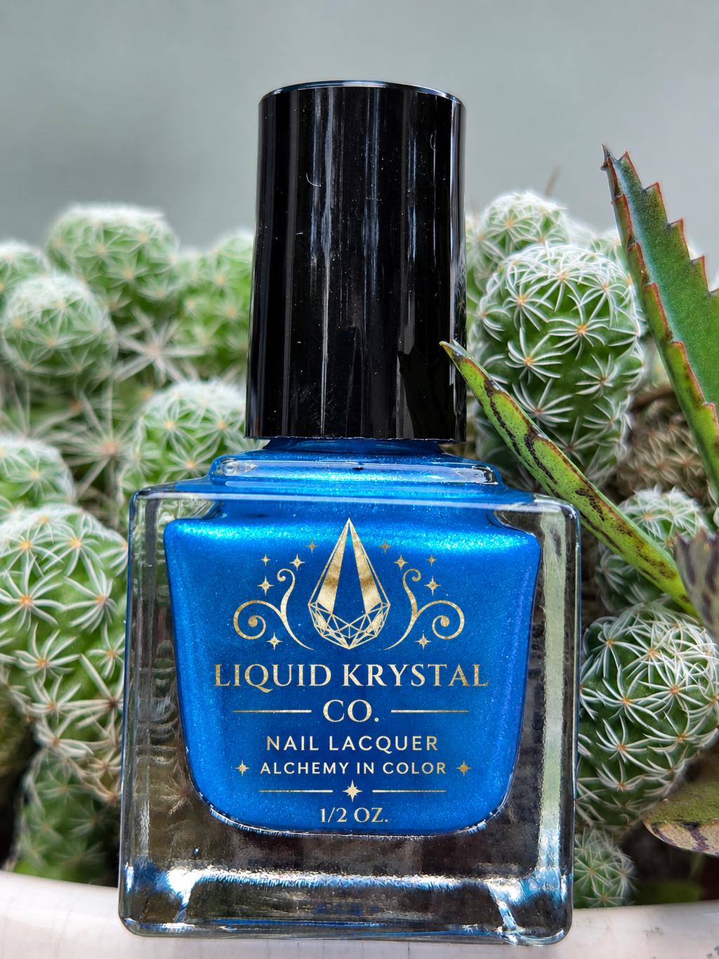 Ioniwave- Electric Blue Diamond Shimmer Nail Polish Metallic Indie Lacquer 15ml Handmade- Liquid Krystal Co