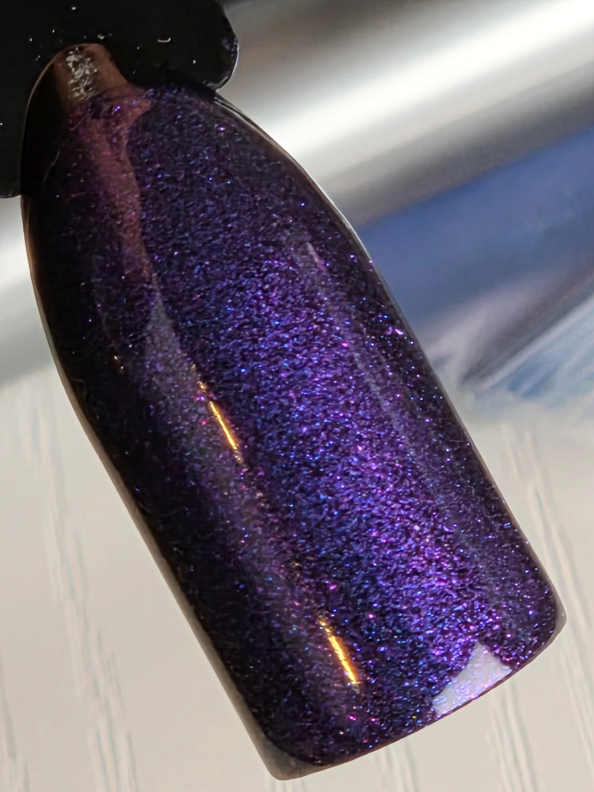 Shadow Blush - Thermal Nail Lacquer – Blackened Violet to Lilac Mauve Pink with Electric Blue-Violet Shimmer Handmade Indie Nail Polish