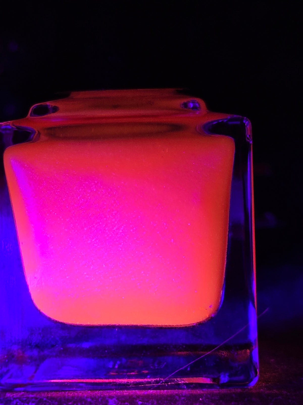 Arcflare - Neon Orange Glow in the Dark Nail Polish | Blue Violet Shimmer UV Reactive Handmade Indie Lacquer | Liquid Krystal Co.
