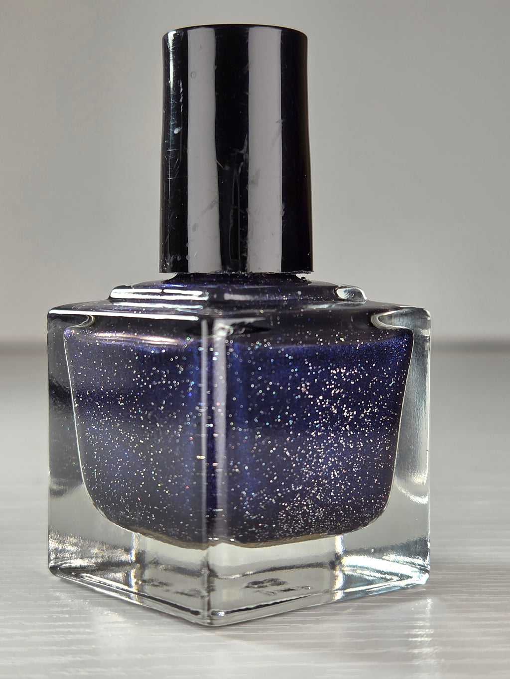 Galactic Abyss- Deep Black Purple Jelly Holographic Shimmer Nail Lacquer with Blue Violet Sheen | Liquid Krystal Co Handmade Indie Nail Polish