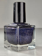 Galactic Abyss- Deep Black Purple Jelly Holographic Shimmer Nail Lacquer with Blue Violet Sheen | Liquid Krystal Co Handmade Indie Nail Polish