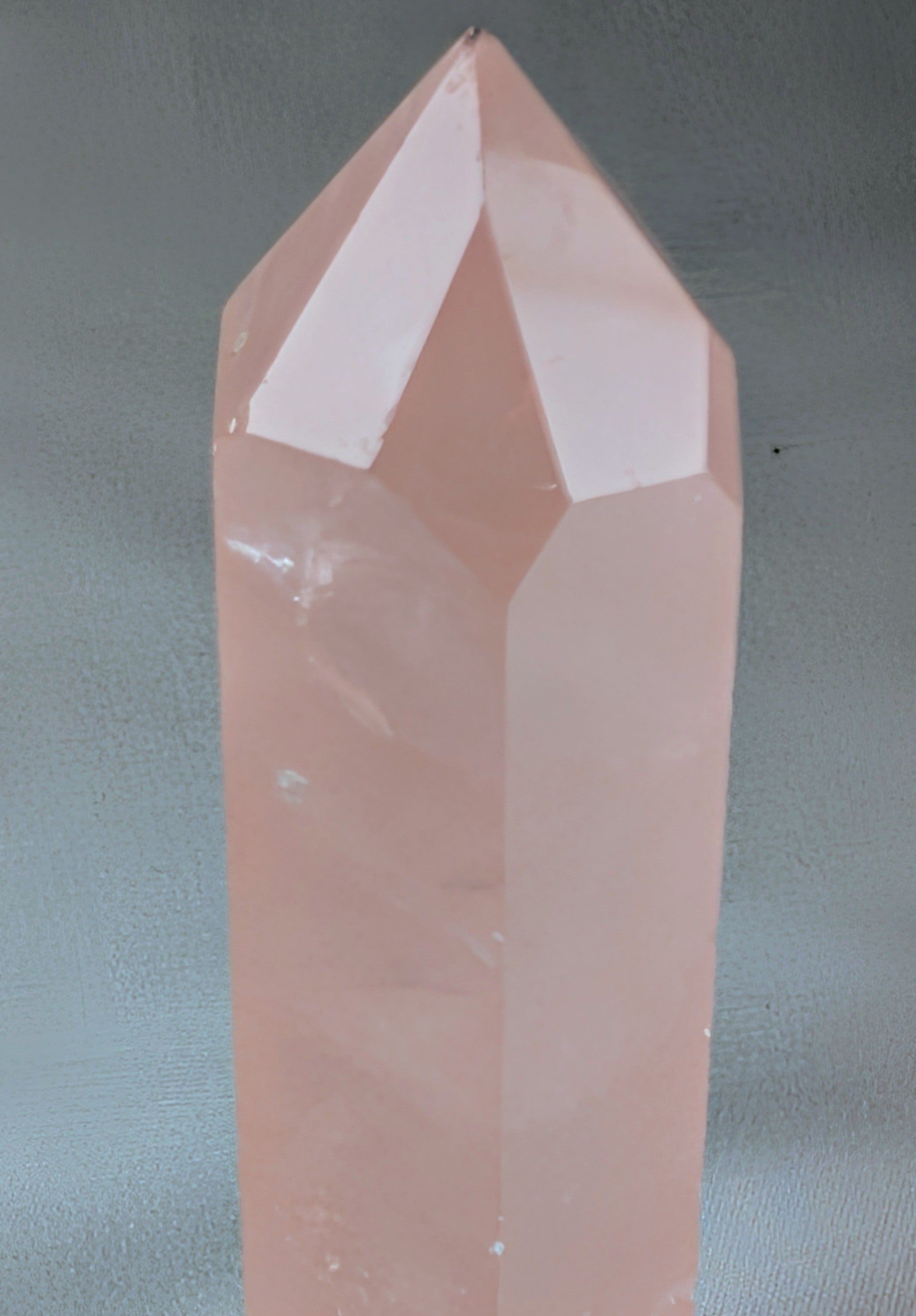 Rose Quartz Crystal Tower Point Generator 4.5 Inch Pink Healing Stone