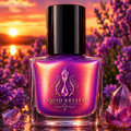 Lavender Solstice | Deep Lavender Purple Shimmer Nail Polish | Peach Gold Pink Color Shift | Liquid Krystal Co.