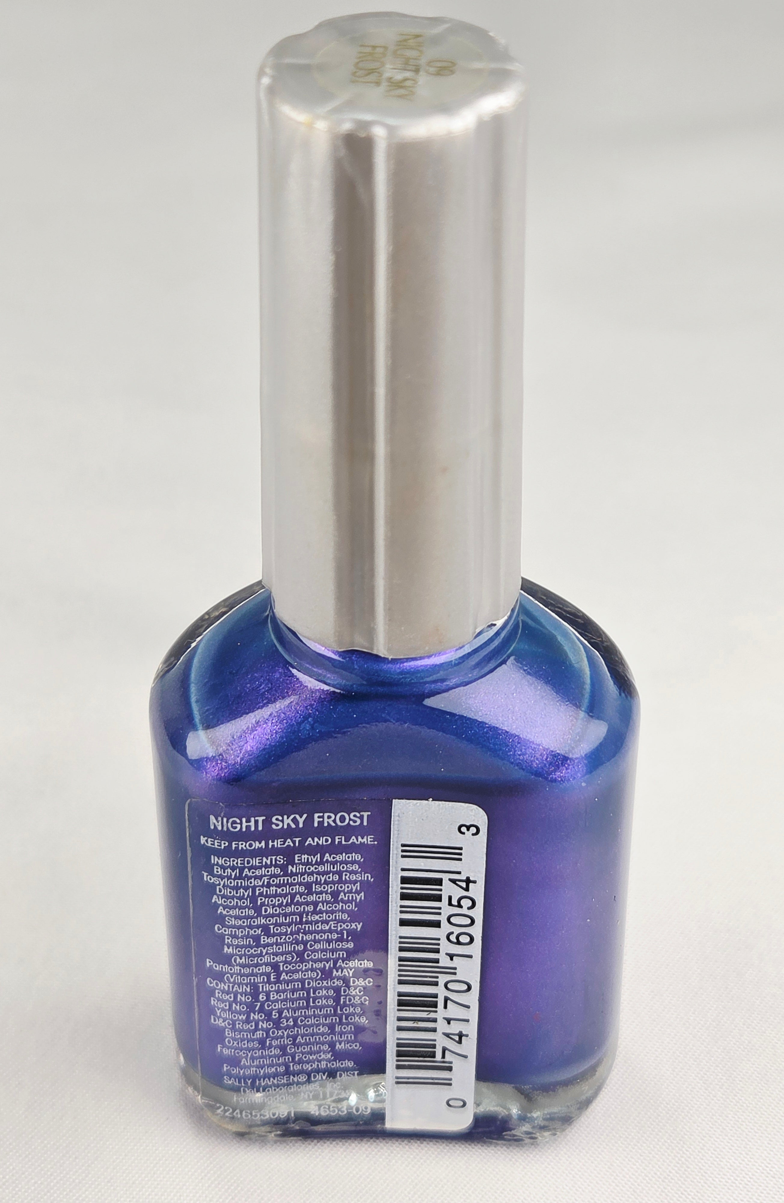 Sally Hansen Teflon Tuff Night Sky Frost 09 Vintage Nail Color Blue Purple Frost