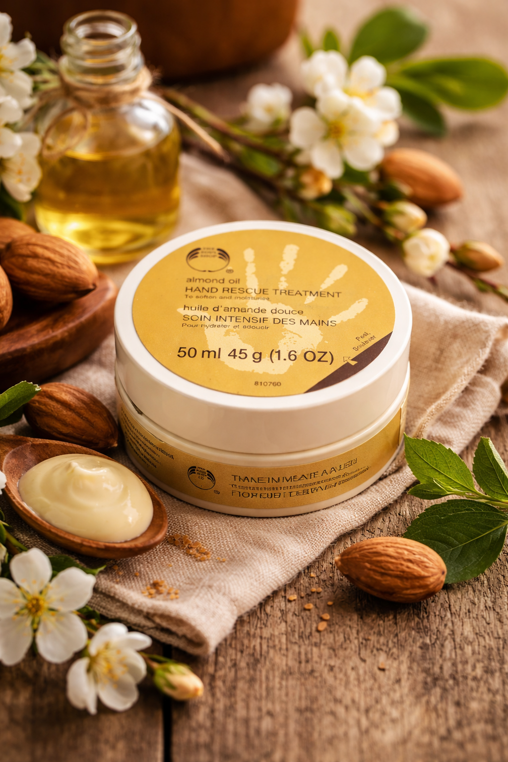 The Body Shop Almond Oil Hand Rescue Treatment – Vintage UK Formula collector skincare light almond scent 
