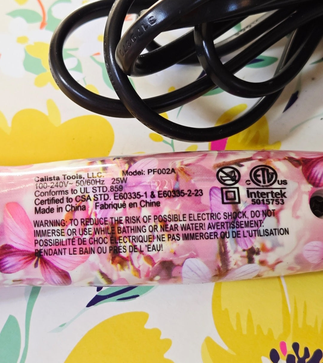 Calista Perfecter Pro Heated Round Brush PF002A Pink Floral Limited Edition Hot Brush