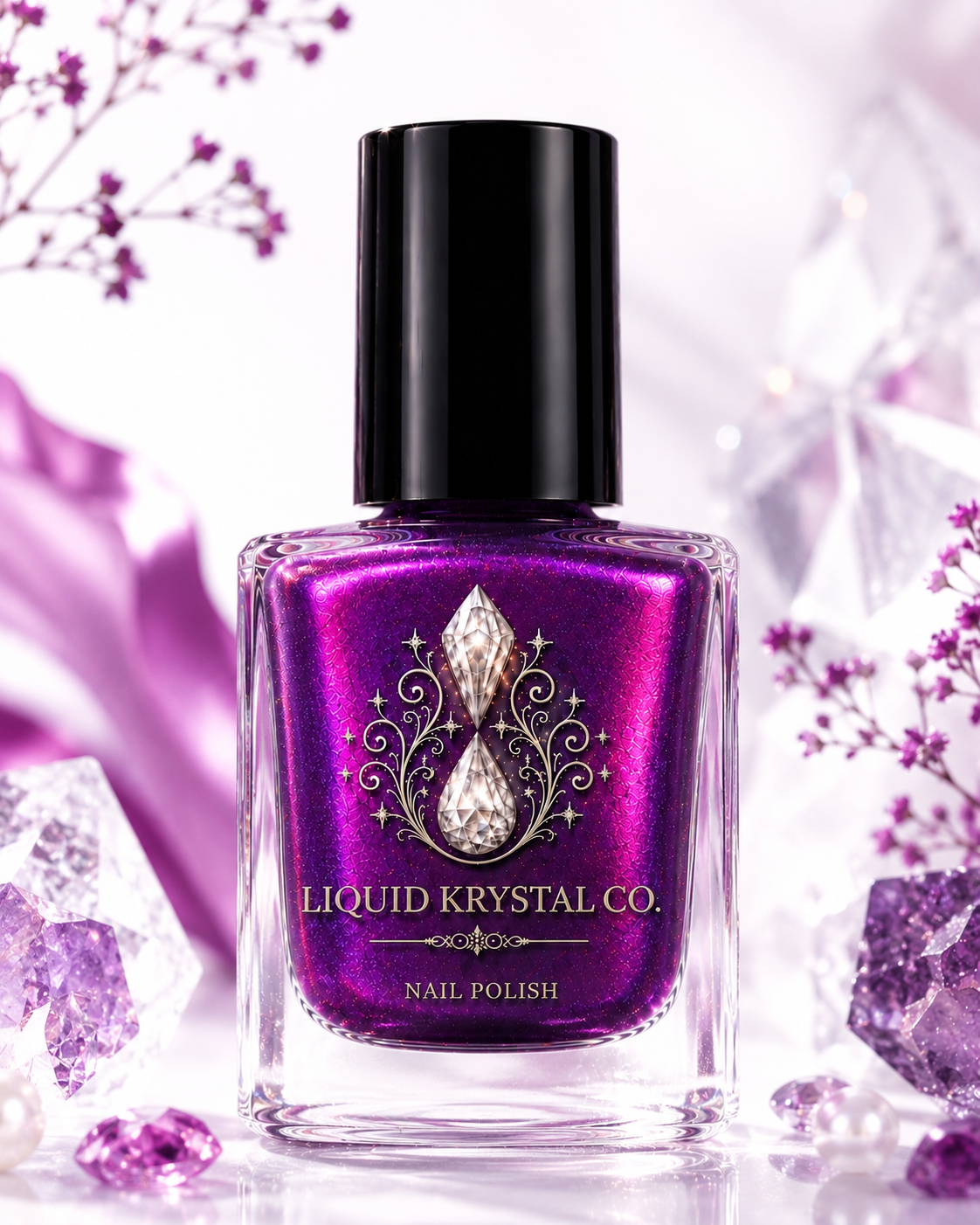 Ether Flames | NOT FOR SALE  Violet Nail Polish | Hot Pink Flash Shimmer | Liquid Krystal Co. - Prototype - 2027