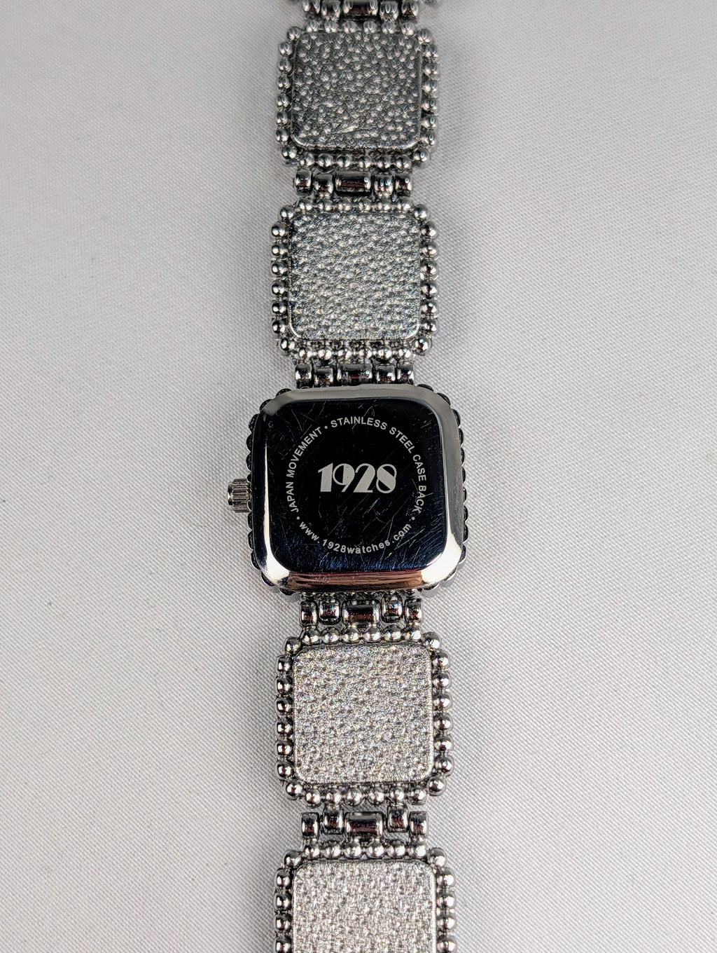 Vintage 1928 Turquoise Style Bracelet Watch Southwestern Beaded Silver Tone