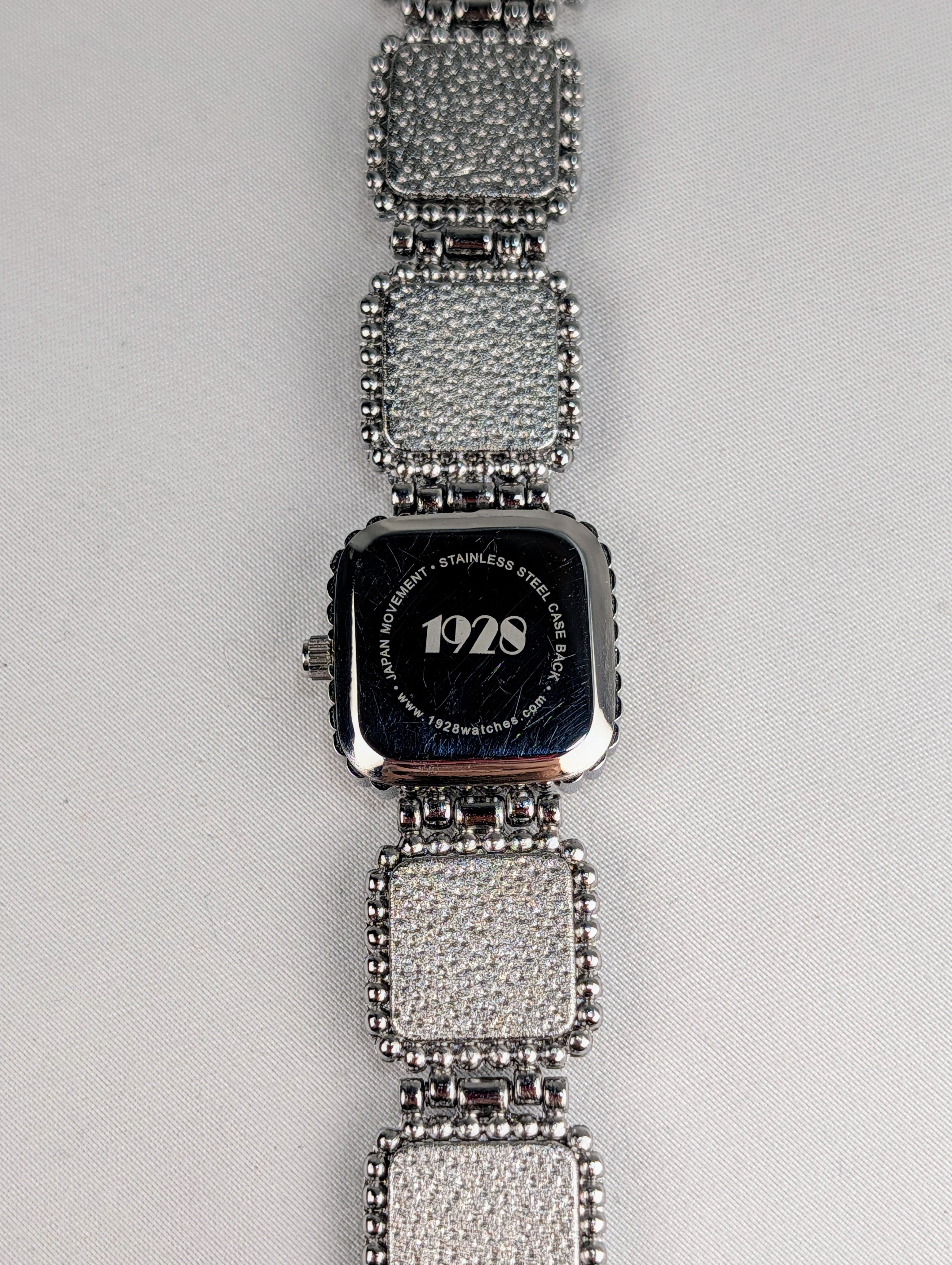 Vintage 1928 Turquoise Style Bracelet Watch Southwestern Beaded Silver Tone