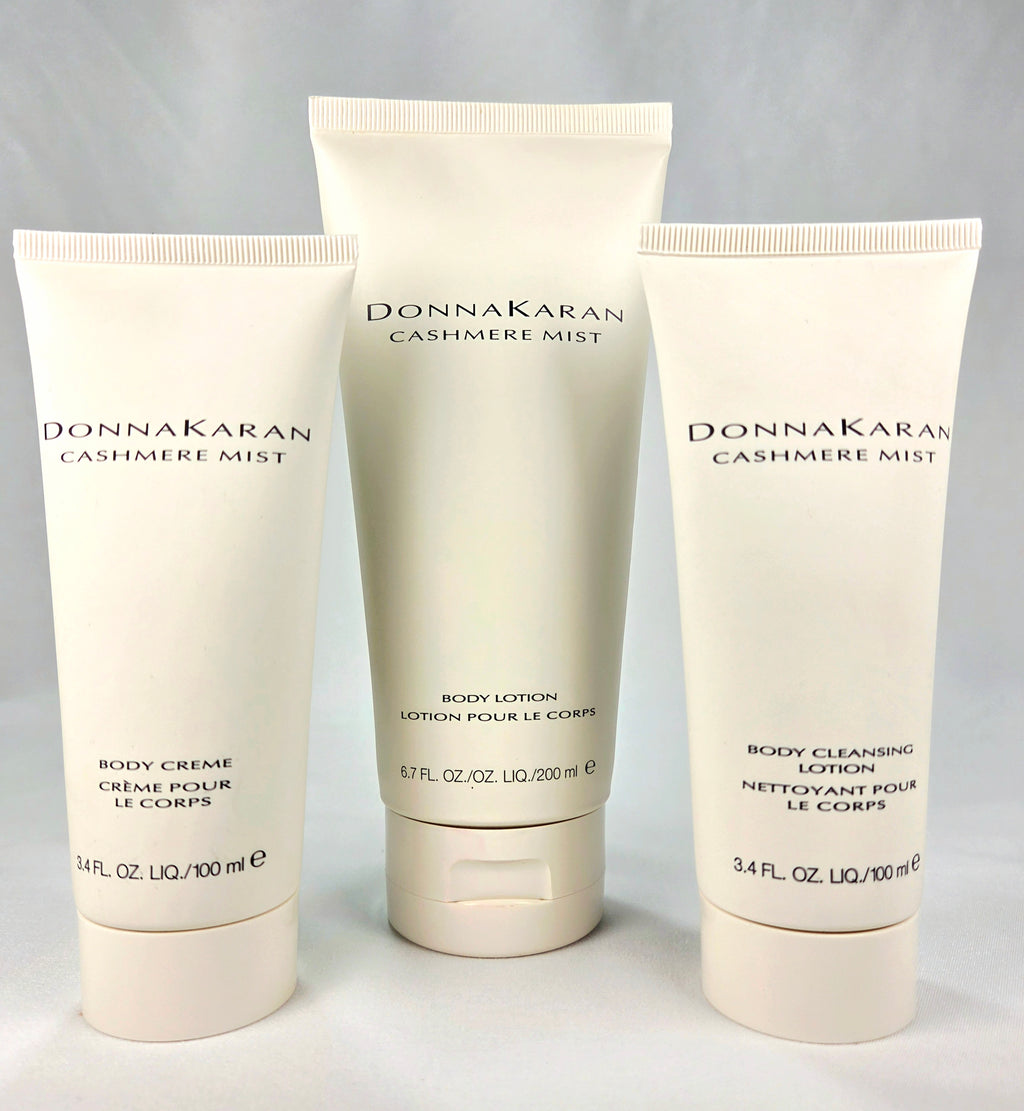 Donna Karan Cashmere Mist 3 Pc Body Care Set Lotion Creme Wash New Unused