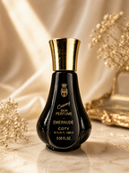 Vintage Coty Emeraude Creamy Skin Perfume 0.50 oz Black Bottle Gold Cap Classic Fragrance