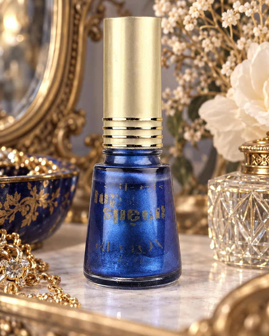 Vintage Revlon Top Speed Typhoon 360 Blue Shimmer Nail Polish Rare Discontinued