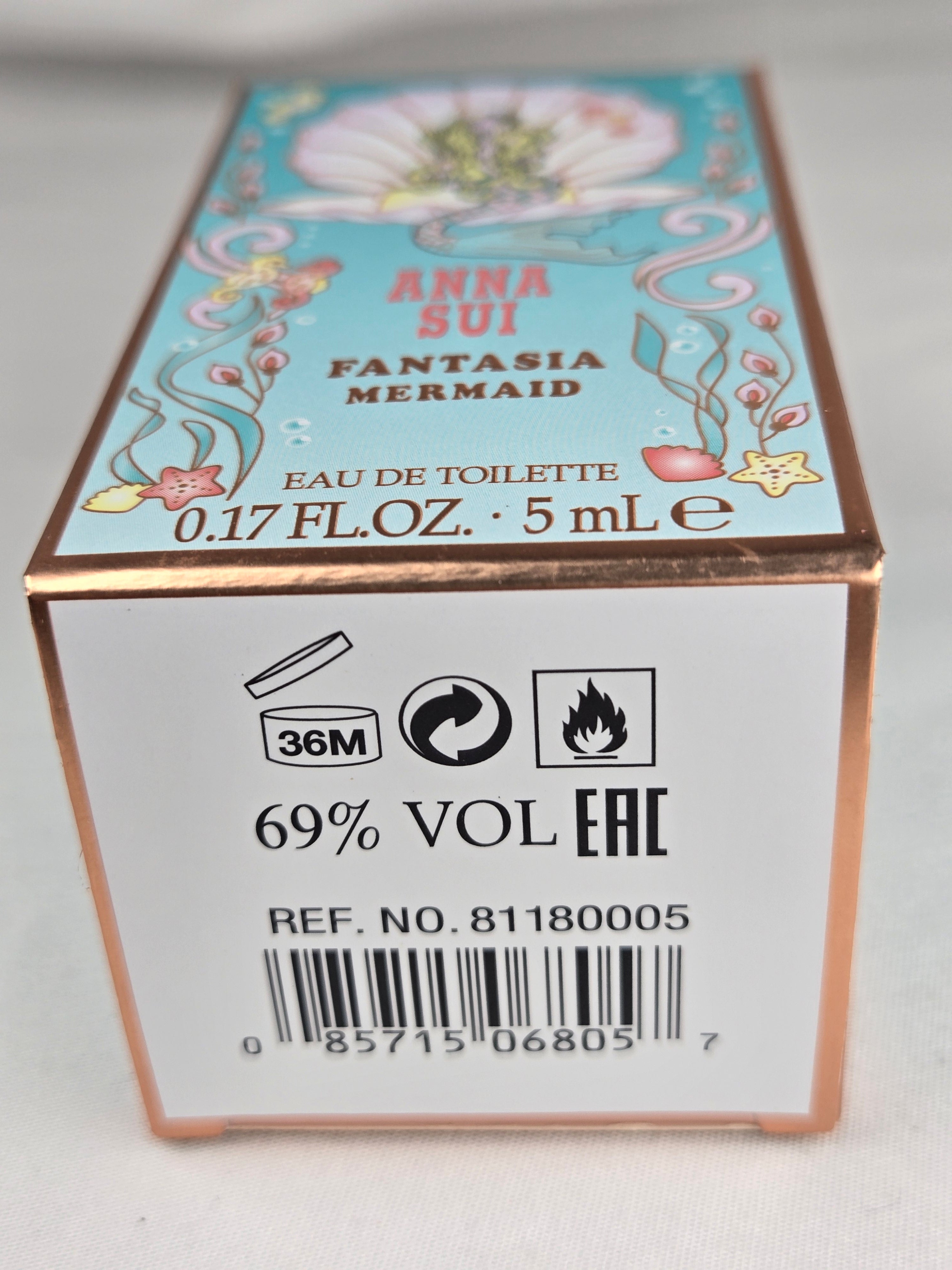 Anna Sui Fantasia Mermaid Eau De Toilette Mini Perfume 0.17 oz 5ml Mermaid Bottle