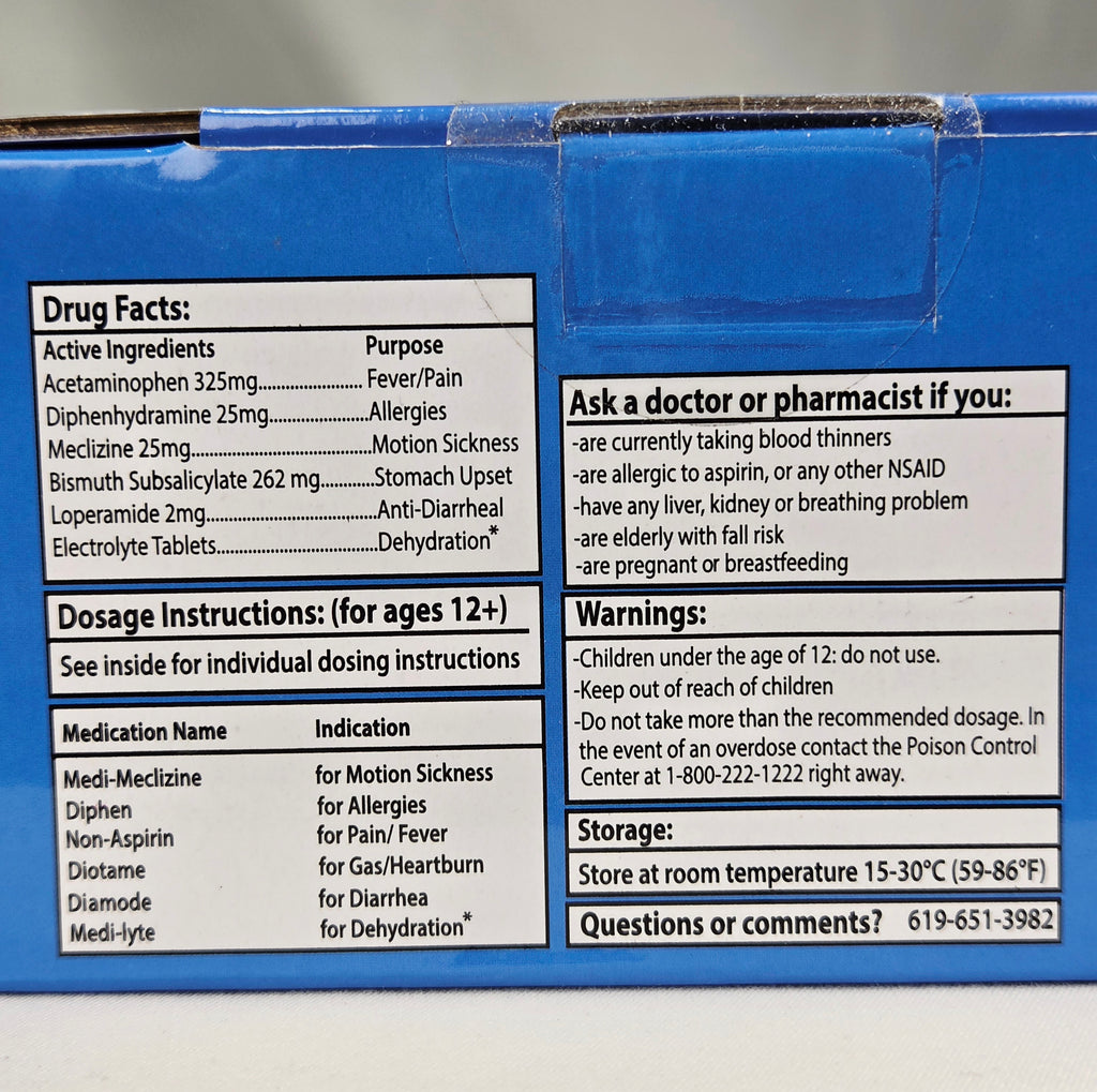 TravelPak RX Travel Medicine Kit | 73 Tablets | Pharmacist Recommended Travel Essentials Kit
