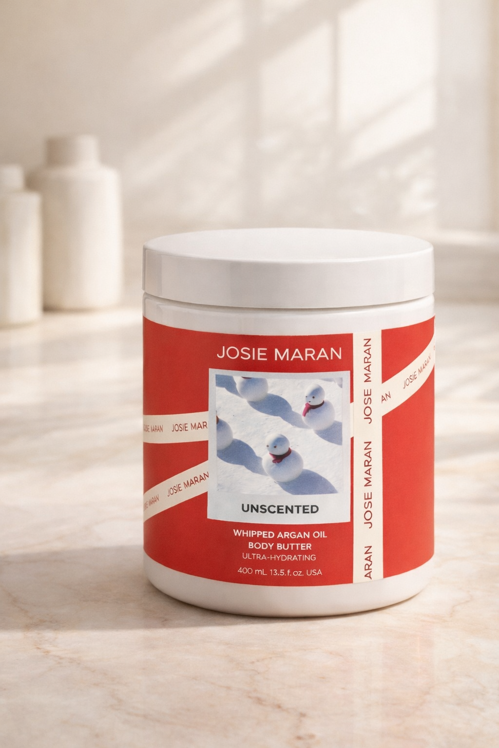 Josie Maran Whipped Argan Oil Body Butter – Unscented (Holiday Edition) Sealed- Pump Lid Included