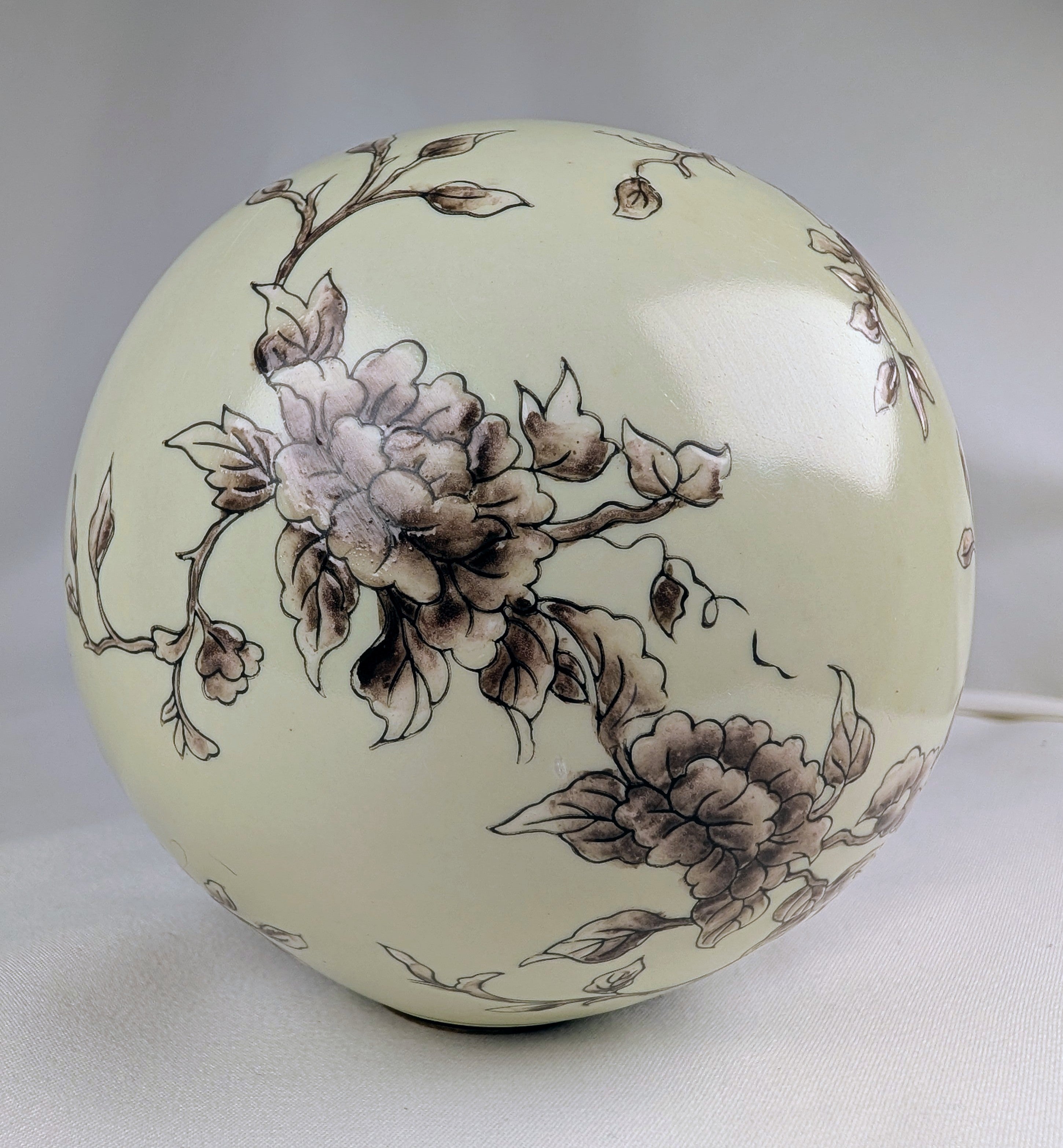 Vintage Oriental Accents Porcelain Decorative Sphere Orb Floral Chinoiserie Decor
