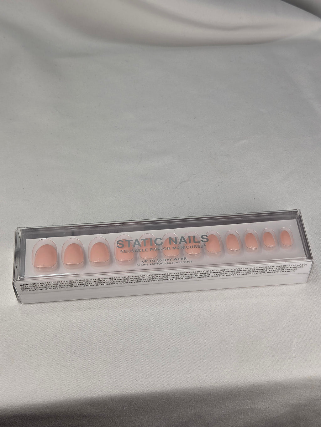 Static Nails Jet Setter Round | Soft Peach Nude Press-On Nails | Reusable Pop-On Manicure | Up to 30 Day Wear