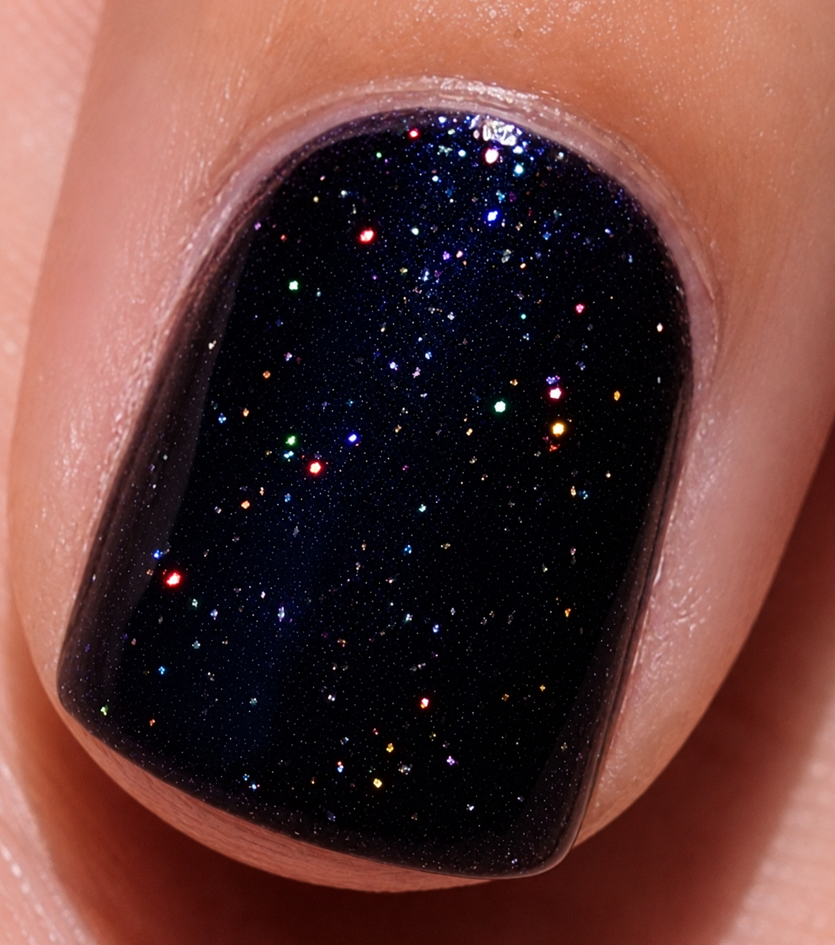 Galactic Abyss- Deep Black Purple Jelly Holographic Shimmer Nail Lacquer with Blue Violet Sheen | Liquid Krystal Co