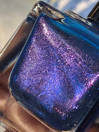 Diana’s Dalliance – Deep Sapphire Blue with Purple Gold Pink Shift Handmade Indie Nail Lacquer | Liquid Krystal Co.