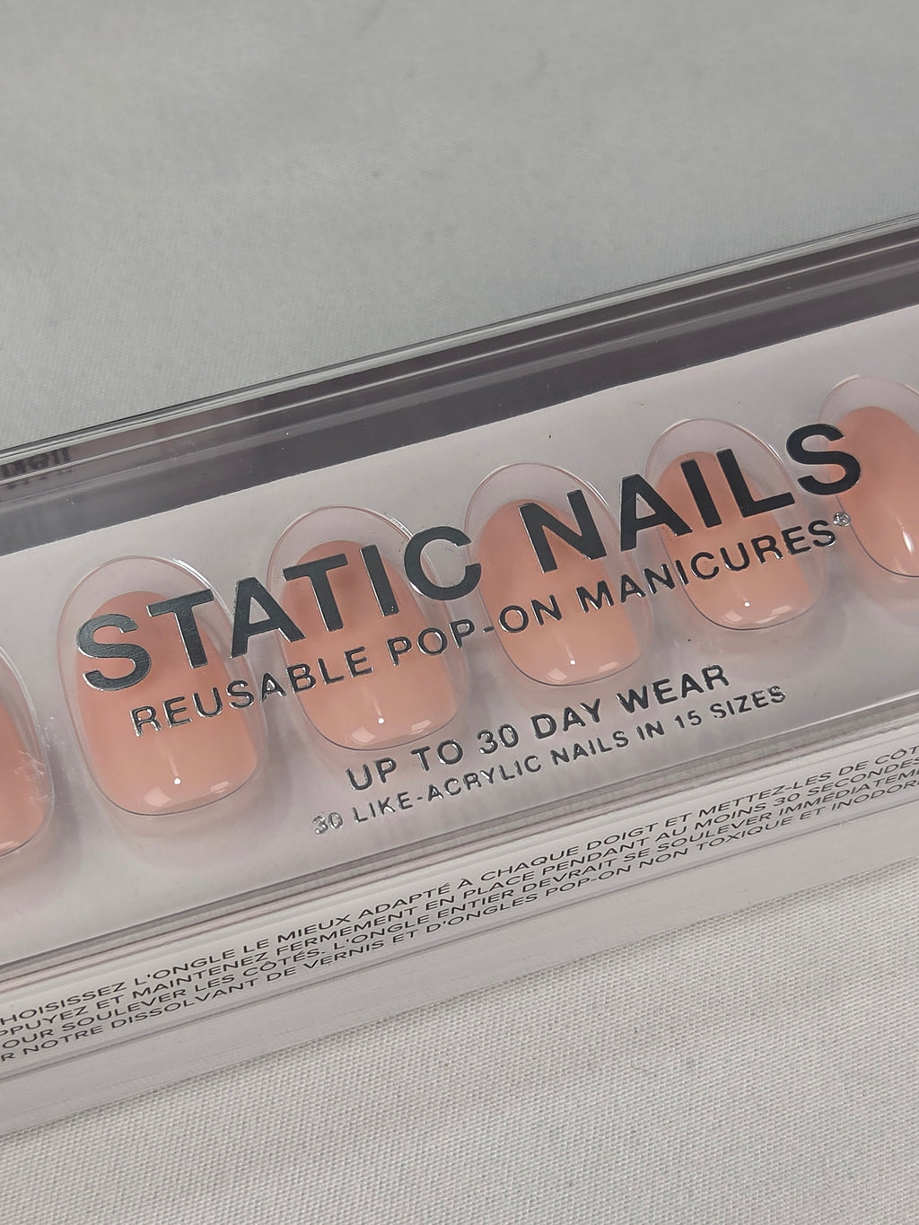 Static Nails Jet Setter Round | Soft Peach Nude Press-On Nails | Reusable Pop-On Manicure | Up to 30 Day Wear