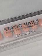 Static Nails Jet Setter Round | Soft Peach Nude Press-On Nails | Reusable Pop-On Manicure | Up to 30 Day Wear
