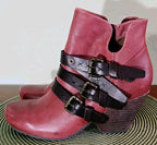 OTBT Lasso Red Oak Leather Buckle Ankle Boots Women’s Size 9