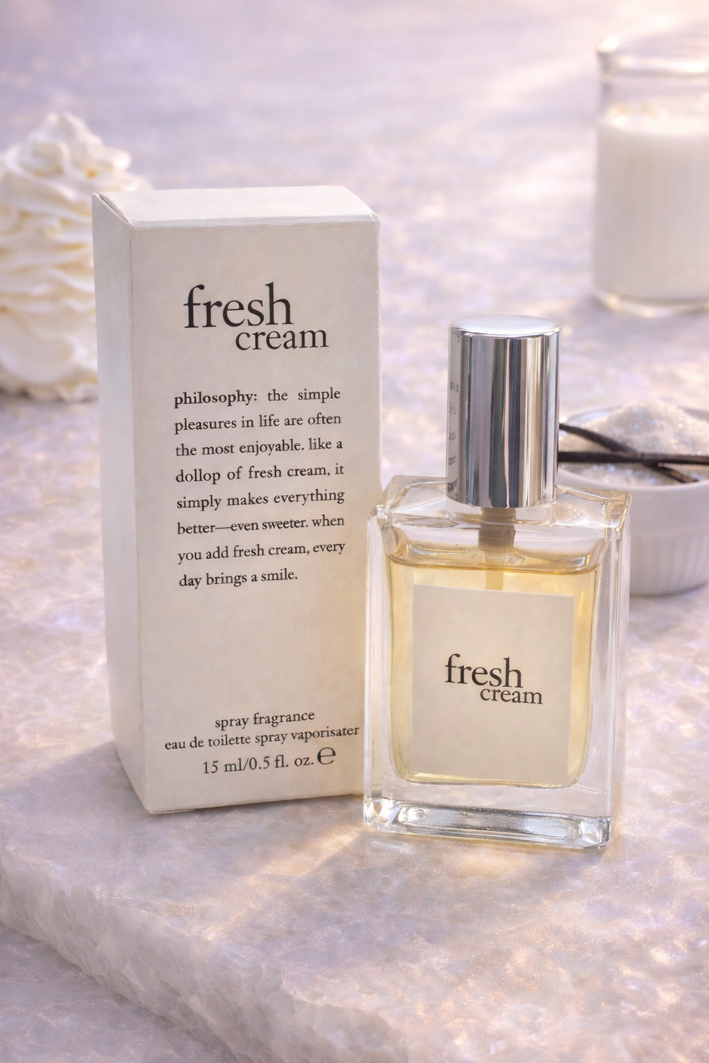 hilosophy Fresh Cream Eau de Toilette Spray 15 ml / 0.5 oz – Warm Vanilla Cream Fragrance