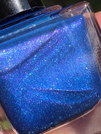 Plasmatic | Sapphire Blue Jelly Nail Polish with Cyan Illumination, Violet-Pink Shift & Aqua Flakes- Liquid Krystal Co. Handmade Indie Lacquer