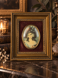 Vintage A Cameo Creation Portrait Frame – Ornate Gold Tone Burgundy Velvet 5.5"