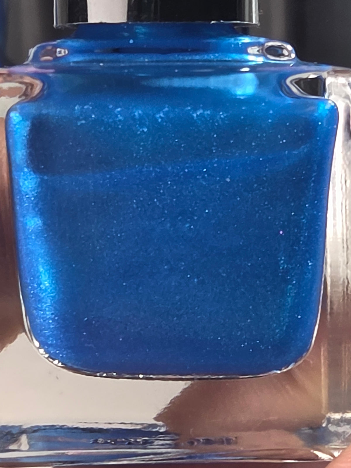 Ioniwave- Electric Blue Diamond Shimmer Nail Polish Metallic Indie Lacquer 15ml Handmade- Liquid Krystal Co