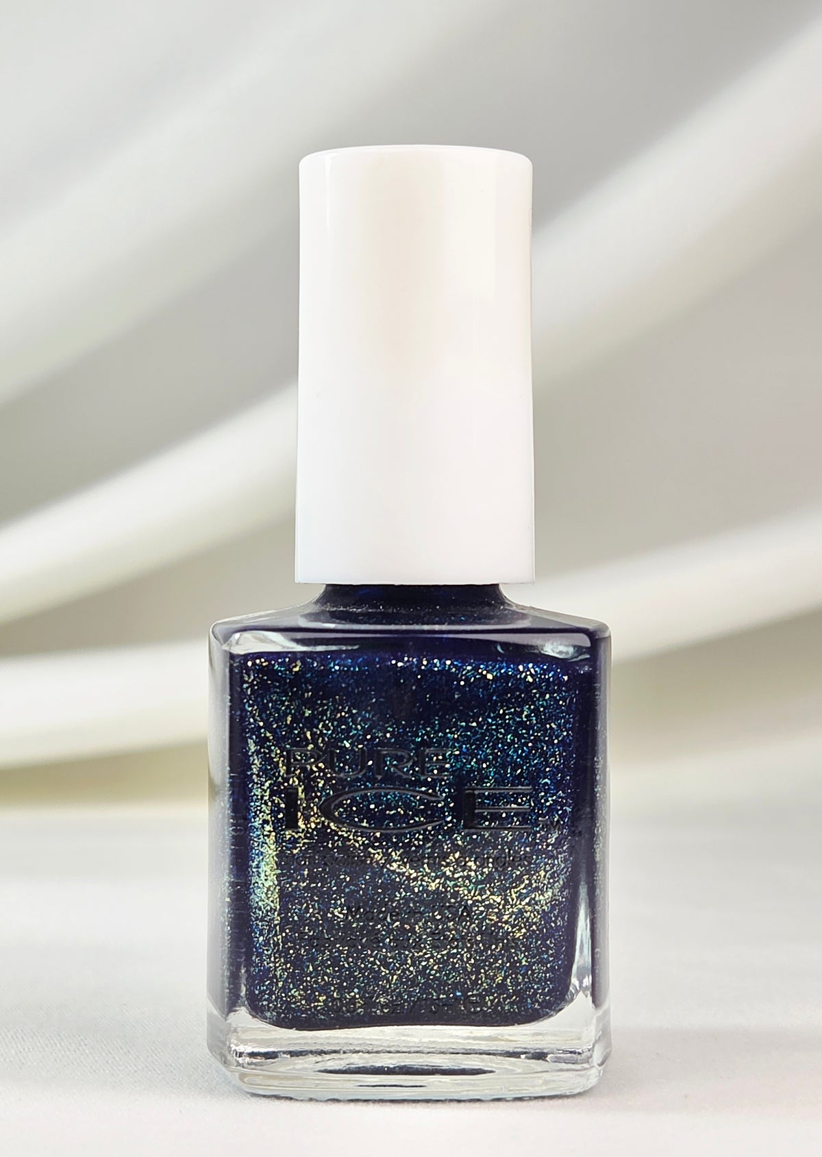 Pure Ice Dark Arts 1509 Nail Polish Halloween Limited Edition Navy Blue Jelly Gold Glitter 0.5 oz