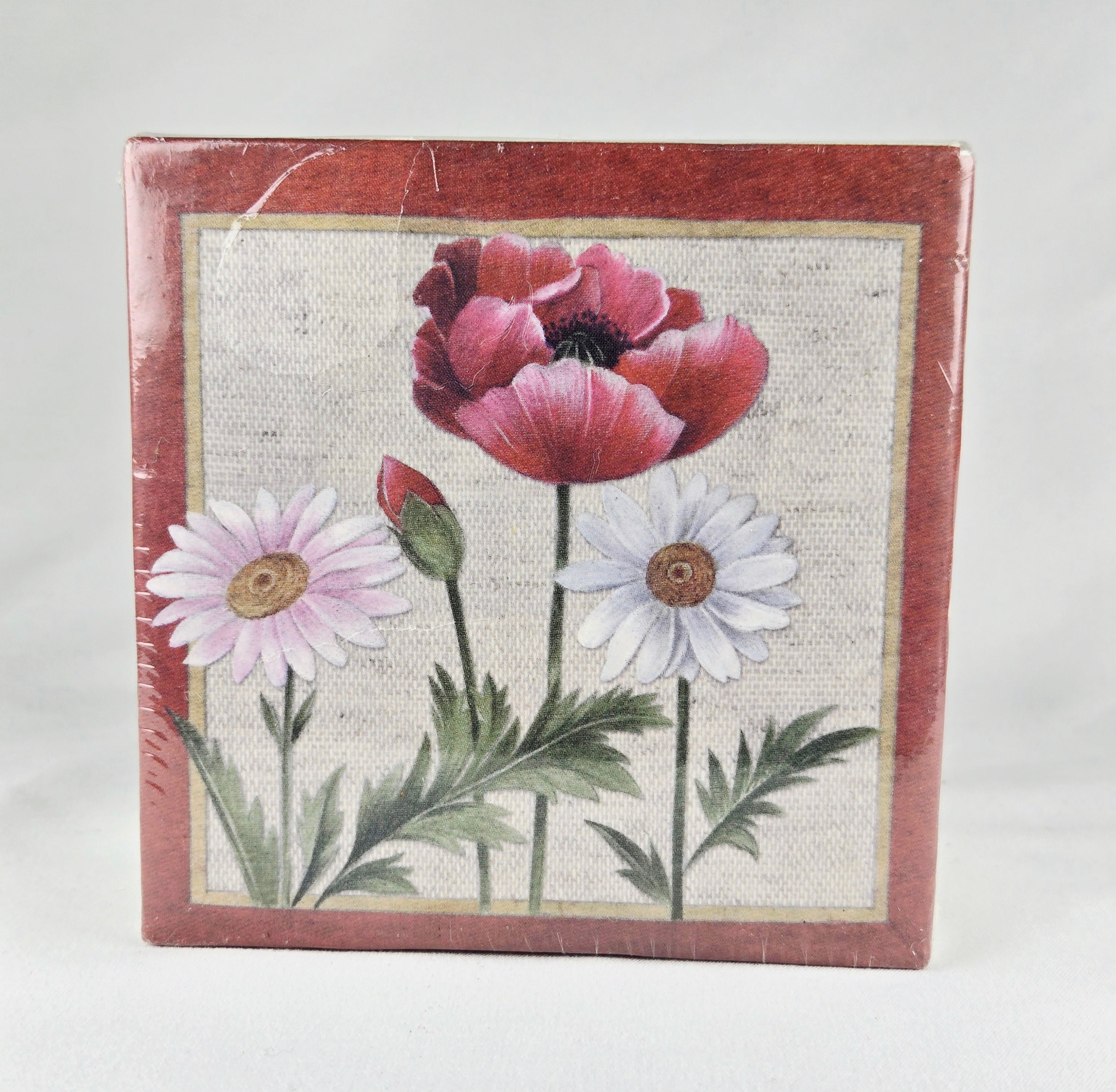 Linen Floral Notes in a Box | Decorative Floral Memo Holder | Cottage Garden Style
