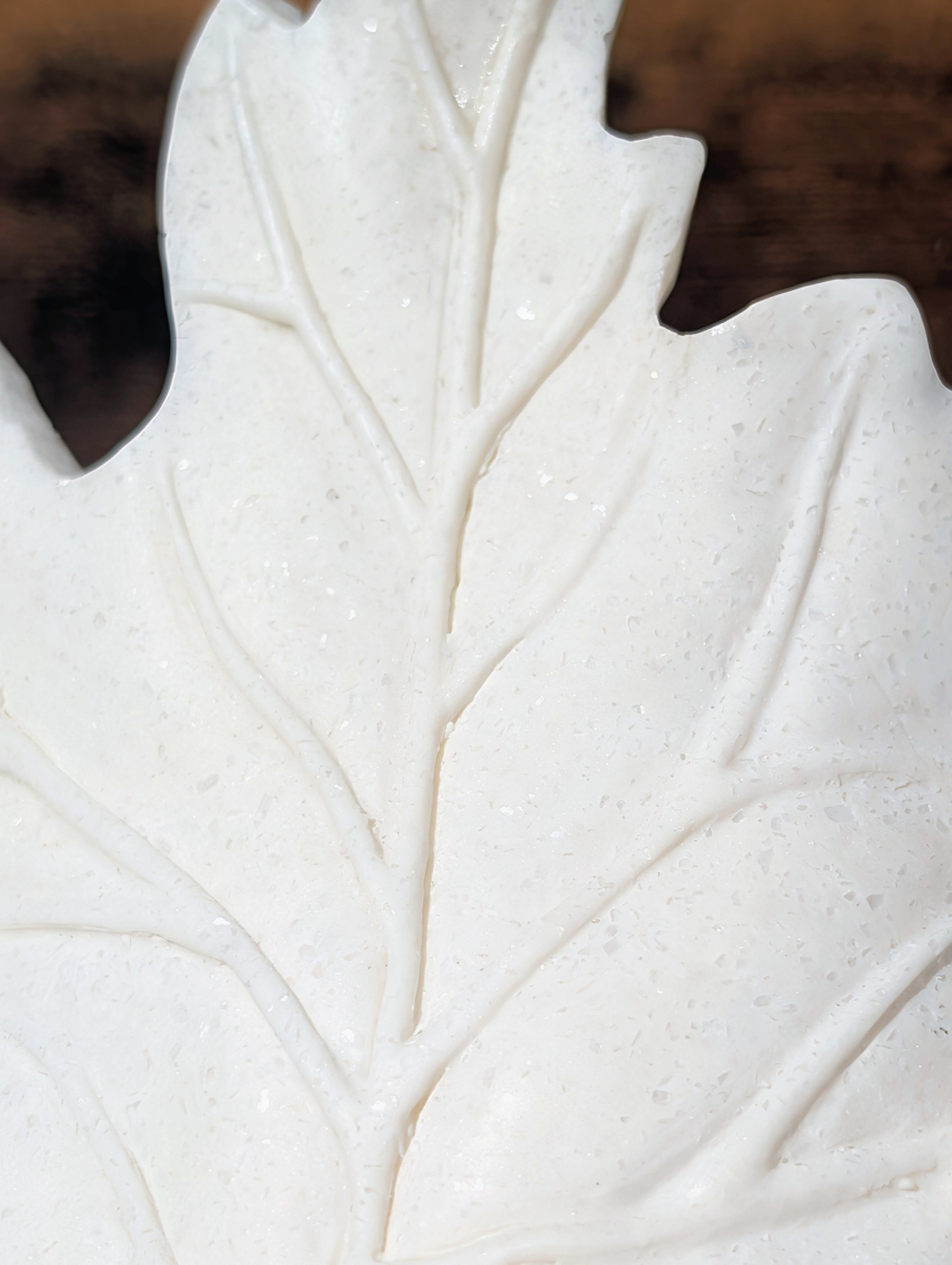 Bath & Body Works Faux Marble Leaf Candle Holder | Ivory Sparkle Decor